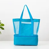 Kosze wiklinowe - Torba piknikowa z kieszonką termiczną — błękitna - miniaturka - grafika 1