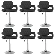 Krzesła - Obrotowe krzesła stołowe, 6 szt., czarne, sztuczna skóra Lumarko - miniaturka - grafika 1