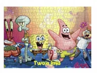 Puzzle - Puzzle SPONGEBOB PATRYK Prezent A3 252 el z Nadrukiem + IMIĘ 25 - miniaturka - grafika 1