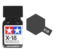 Akcesoria i części modelarskie - Tamiya Enamel 80018 X-18 Semi Gloss Black 10Ml - miniaturka - grafika 1