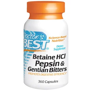 DOCTOR'S BEST DOCTOR'S BEST Betaine HCl Pepsin&Gentian Bitters 360caps - Witaminy i minerały - miniaturka - grafika 2