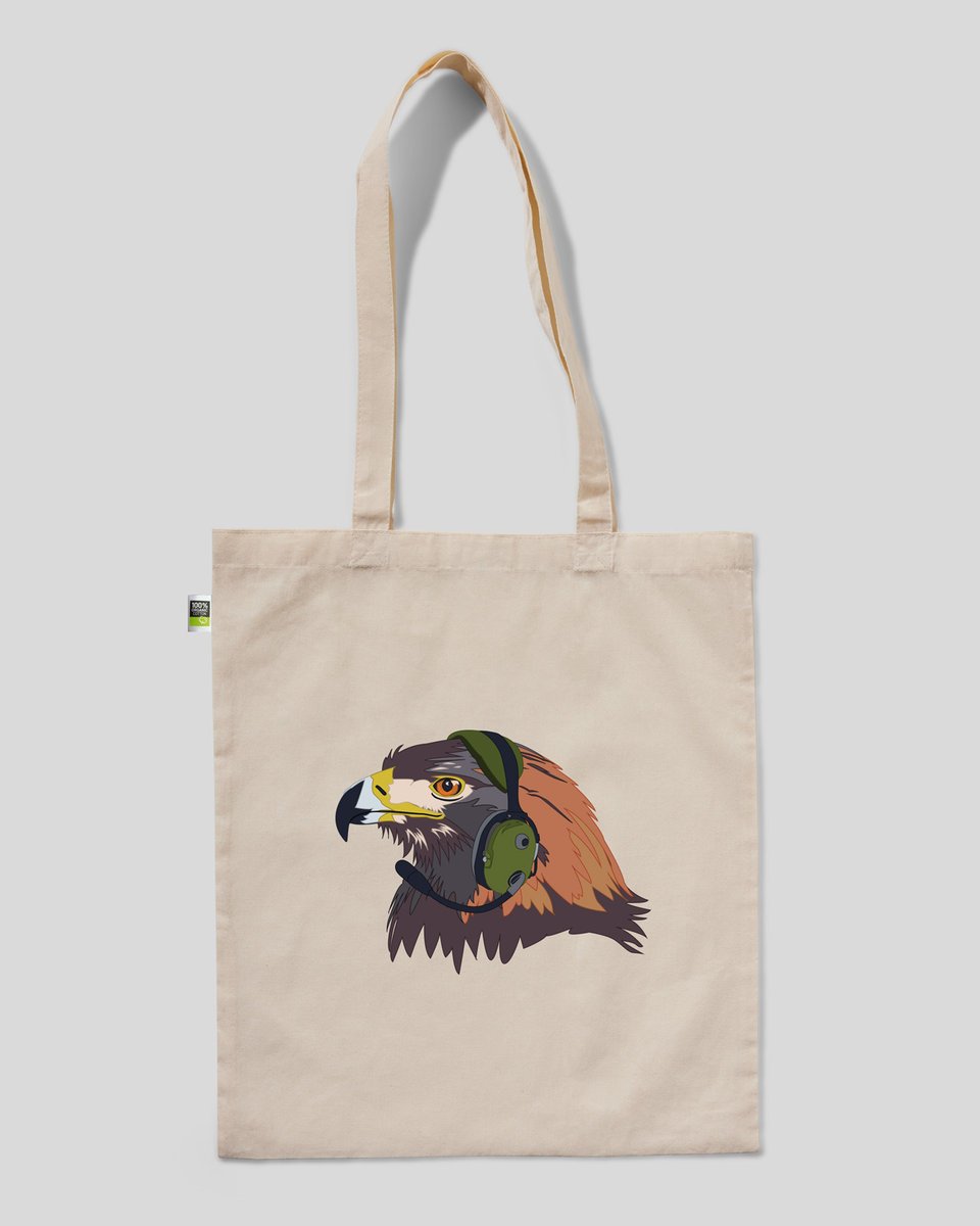torba bawełniana na prezent na zakupy ORZEŁ W SŁUCHAWKACH