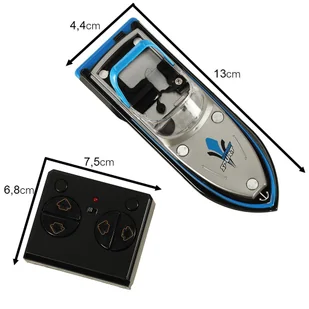 Łódź zdalnie sterowana na pilota RC Mini Hurricane 2,4GHz 13cm niebieska - Zabawki zdalnie sterowane - miniaturka - grafika 8