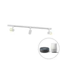 Lampy sufitowe - QAZQA Inteligentny system szynowy biały 1-fazowy 3 światła z Wi-Fi GU10 - Jeana - miniaturka - grafika 1