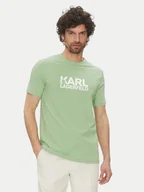 Koszulki męskie - KARL LAGERFELD T-Shirt 755087 552235 Zielony Regular Fit - miniaturka - grafika 1