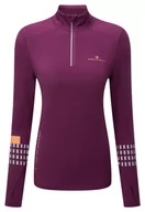 Bluzy sportowe damskie - RONHILL bluza biegowa damska AFTERHOURS 1/2 ZIP fioletowa - miniaturka - grafika 1