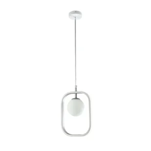 Maytoni LAMPA wisząca AVOLA MOD431-PL-01-WS Maytoni szklana OPRAWA kula ZWIS prostokątna ramka srebrna MOD431-PL-01-WS - Lampy sufitowe - miniaturka - grafika 1