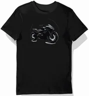 Koszulki męskie - Koszulka męska czarna z futurystycznym motocyklem w mgle XL - miniaturka - grafika 1