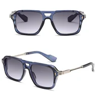 Okulary przeciwsłoneczne - Okulary przeciwsłoneczne pilotki z filtrem UV400 - ST-MAX9A granat/srebrny - miniaturka - grafika 1