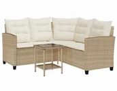 Meble ogrodowe - Narożna sofa ogrodowa i stolik beżowy S9-L88 - miniaturka - grafika 1