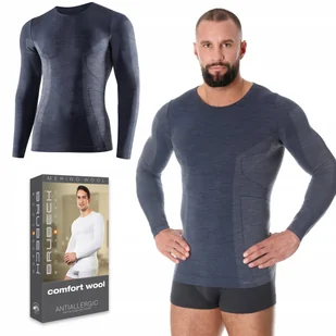 BRUBECK LS11600 koszulka męska termo WEŁNIANA - XL - Koszulki męskie - miniaturka - grafika 1