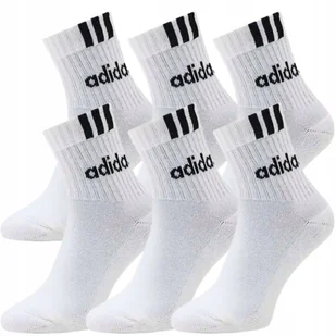 ADIDAS Skarpety MĘSKIE Długie Bawełna 40-42 6 PAR białe - Skarpetki męskie - miniaturka - grafika 1