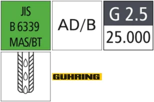 Uchwyt zacisk.hydraulicz. JIS6339 ADB BT40 20x90mm GÜHRING - Uchwyty wiertarskie - miniaturka - grafika 2