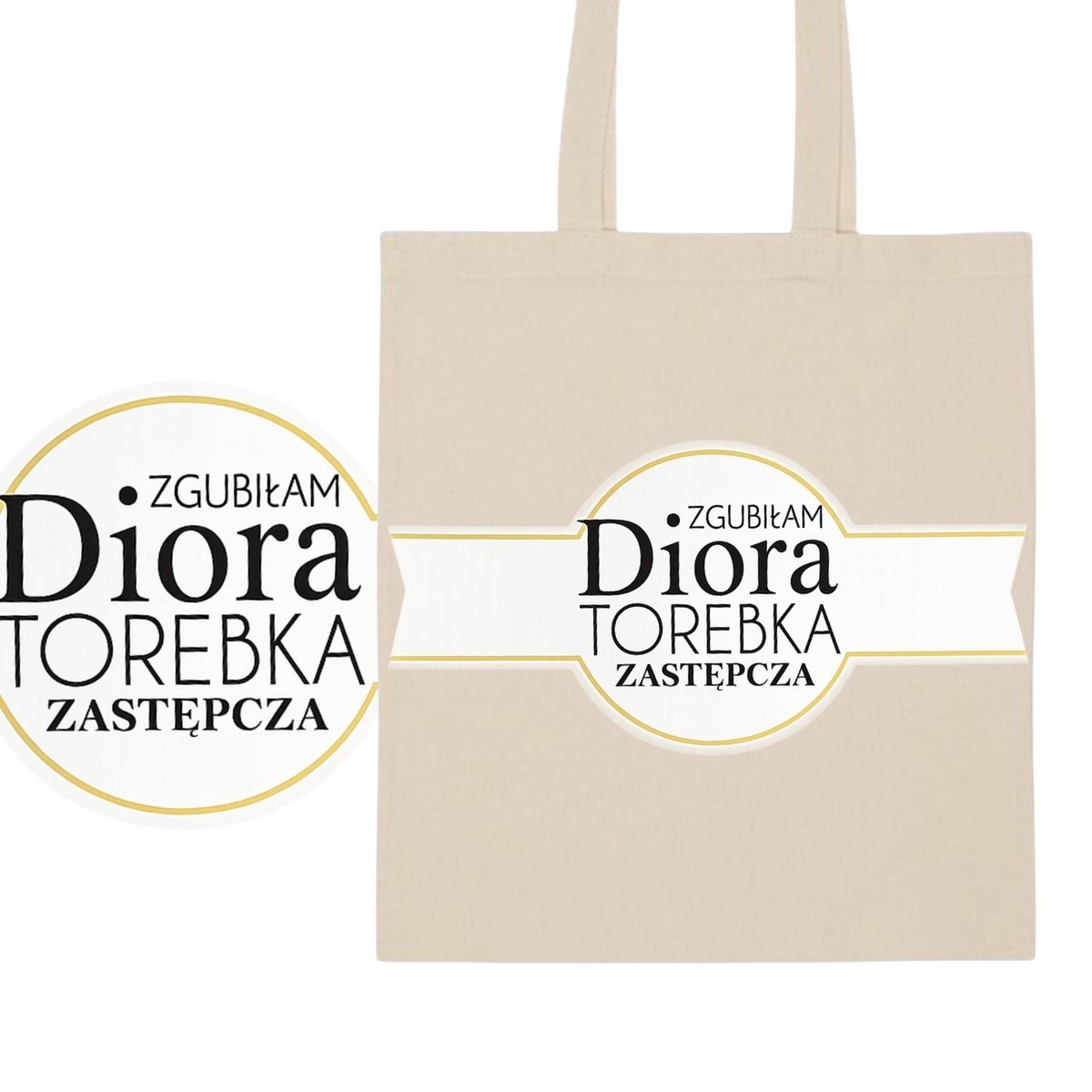 TORBA ECO BAWEŁNIANA NA ZAKUPY HIT NA PLAŻĘ NA RAMIĘ Z ŚMIESZNYM NADRUKIEM