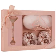 Pozostałe akcesoria kosmetyczne - Crystallove Crystallove Masażery do twarzy Rose Quartz Home SPA Set - miniaturka - grafika 1