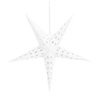 Bombki - Gwiazda świąteczna papierowa 3D 25 cm zawieszka choinkowa biała - miniaturka - grafika 1