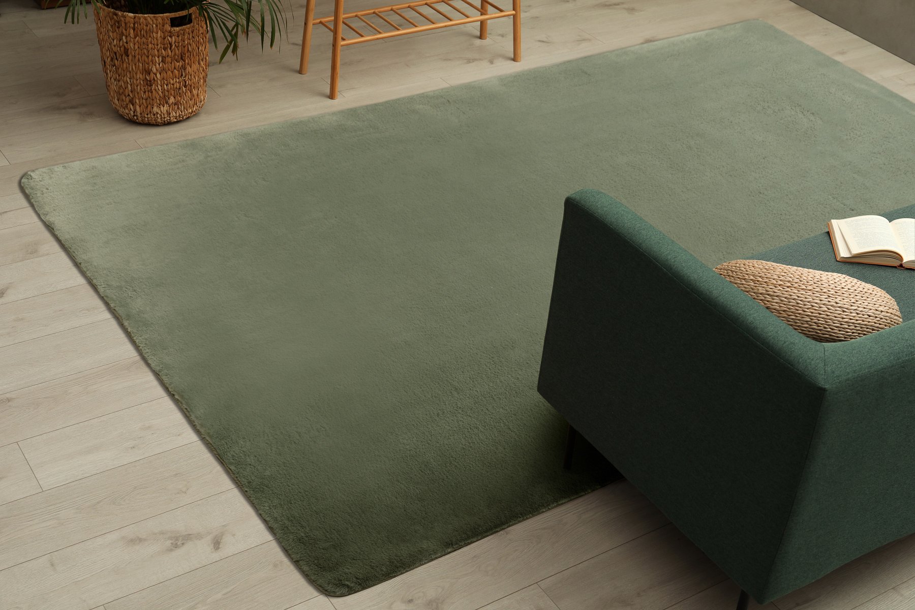 Dywan POSH Shaggy gruby, pluszowy, antypoślizgowy, do prania zielony 160x220 cm