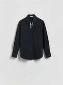 Koszule damskie - Reserved - Koszula w prążek - szary - miniaturka - grafika 1