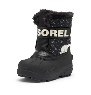 Sorel Snow Commander Dziecięce śniegowce, czarny (Czarny jasnoczerwony), 29 EU - Śniegowce damskie - miniaturka - grafika 1