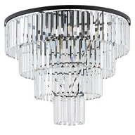 Lampy sufitowe - Nowodvorski Luksusowy plafon kryształowy CRISTAL BLACK L 12x E14 40W czarny 7630 - miniaturka - grafika 1