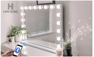 Lustro Lusterko Bluetooth 80 X 60 CM Ładowania Usb - Lusterka do makijażu - miniaturka - grafika 1