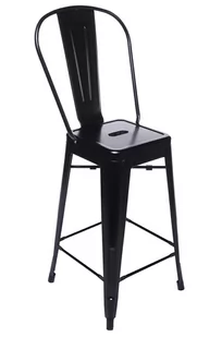 King Home Krzesło barowe TOWER BIG BACK 76 (Paris) czarne KH.43060 - Taborety i hokery - miniaturka - grafika 1