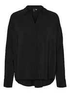 Koszule damskie - VERO MODA Koszula damska VMQUEENY L/S Oversized Shirt EXP GA, czarny, XXL - miniaturka - grafika 1