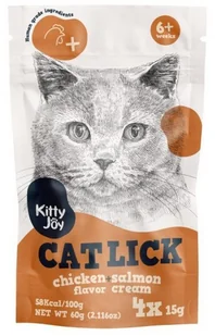 Kitty Joy Cat Lick Kurczak & Łosoś Cream 4x15g - Przysmaki dla kotów - miniaturka - grafika 1