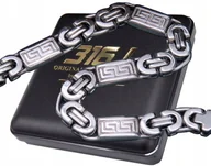 Bransolety męskie - SREBRNA BRANSOLETA MĘSKA BRANSOLETKA SUPER SPLOT 9MM STAL CHIRURGICZNA 316L - miniaturka - grafika 1