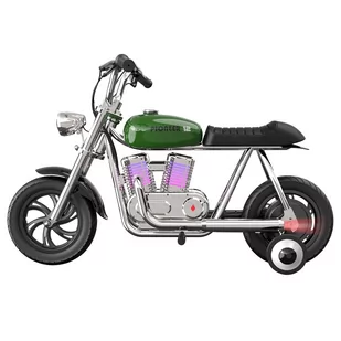 Elektryczny motocykl dla dzieci HYPER GOGO Pioneer 12 Plus z aplikacją, 5.2Ah 160W z oponami 12'x3', zasięg 12KM - zielony - Motocykle - miniaturka - grafika 2