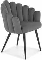 Krzesła - Halmar Głębokie krzesło glamour fotelowe - szary - miniaturka - grafika 1