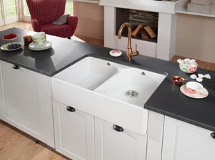 Villeroy & Boch Villeroy&Boch Sink Unit 90x Zlewozmywak ceramiczny 2-komorowy CeramicPlus 90x55 cm podblatowy bez ociekacza kremowy Crema 639001KR - Zlewozmywaki - miniaturka - grafika 3