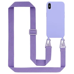 Łańcuszek Etui Do Apple iPhone X / XS Pokrowiec w LIQUID JASNY FIOLET Silicone TPU Obudowa Ochronny Cadorabo - Etui i futerały do telefonów - miniaturka - grafika 1
