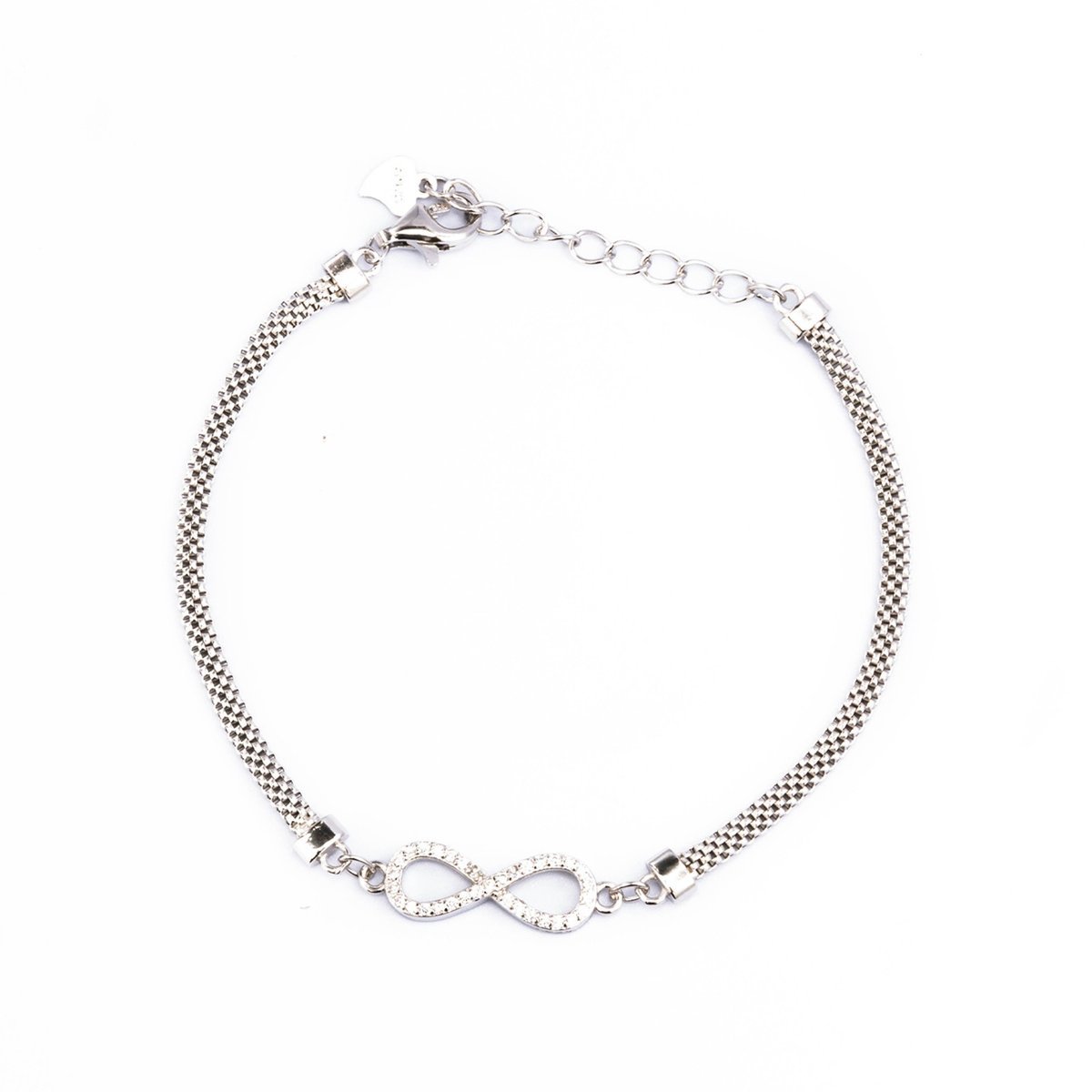 Srebrna bransoletka 925 cyrkoniowa nieskończoność