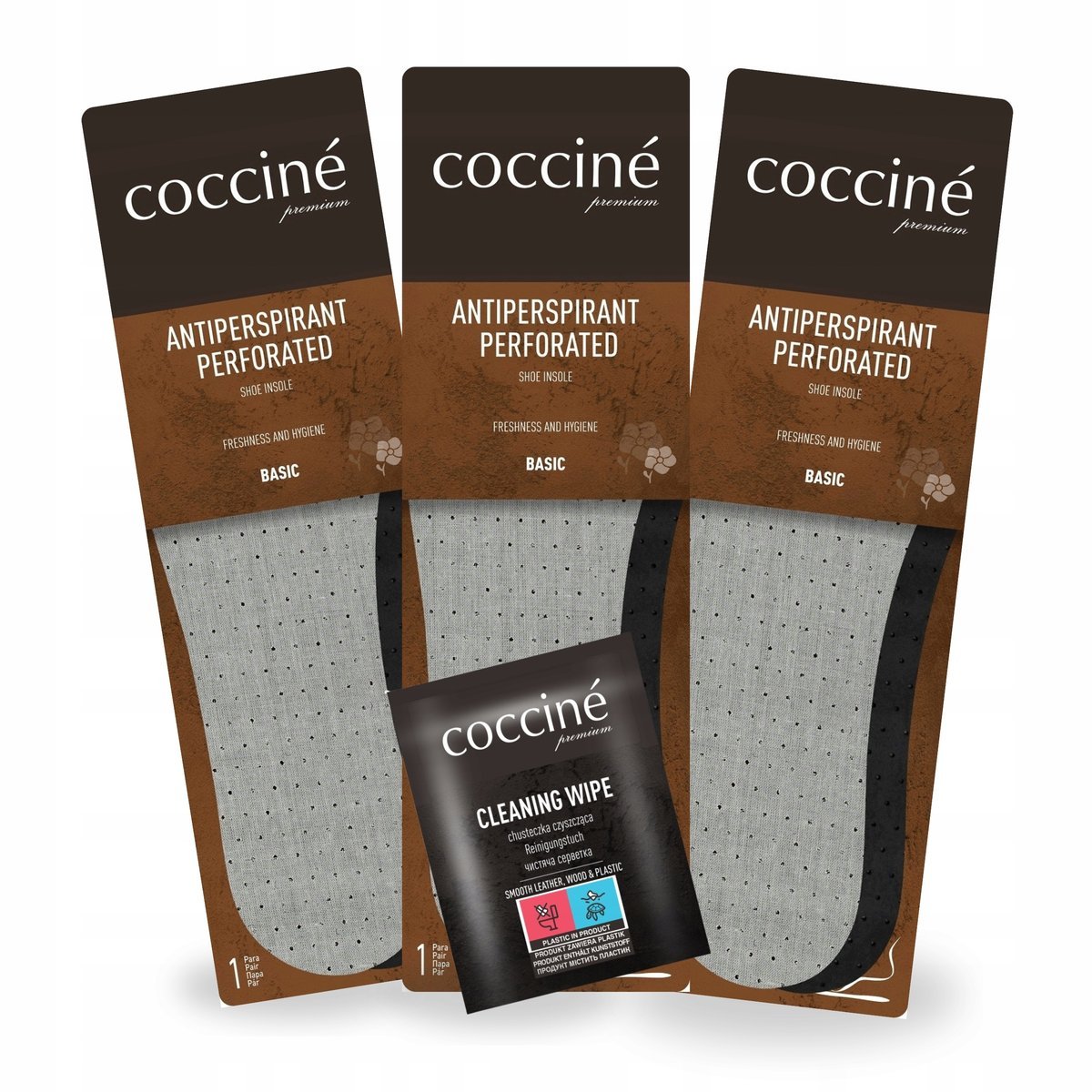 Wkładka Antiperspirant do Butów x3 z Chusteczką do Skóry Coccine Zestaw 4w1