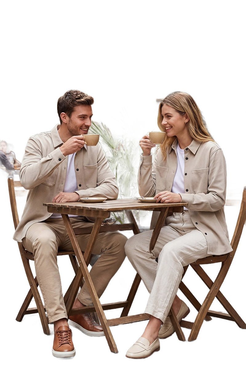 TRENDYOL MAN KOSZULA MĘSKA CASUAL BEŻOWA Z KIESZENIĄ I GUZIKAMI M 5DA