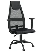 Fotele i krzesła biurowe - Czarne Krzesło Biurowe Z Regulacją Wysokości A4-P88 - miniaturka - grafika 1