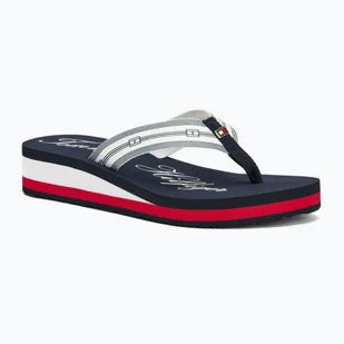 Japonki damskie Tommy Hilfiger Im Th Signature Beach Sandal rwb - Klapki i japonki damskie - miniaturka - grafika 1