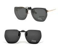 Akcesoria do okularów - Czarne nakładki przeciwsłoneczne z polaryzacją na okulary korekcyjne NA-211 - miniaturka - grafika 1