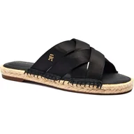 Klapki i japonki damskie - Tommy Hilfiger Klapki z dodatkiem skóry - miniaturka - grafika 1