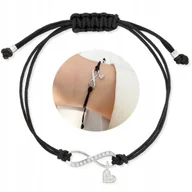 Bransoletki - Bransoletka sznurkowa srebrna nieskończoność na sznurku czarnym srebro 925 - miniaturka - grafika 1