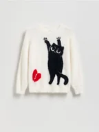 Swetry dla dziewczynek - Reserved - Sweter z aplikacją - wielobarwny - miniaturka - grafika 1