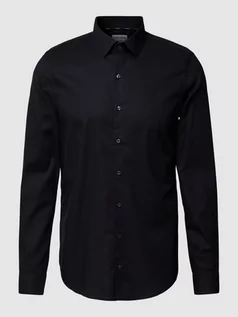 Koszule męskie - Koszula biznesowa o kroju slim fit w jednolitym kolorze model ‘Bari’ - grafika 1