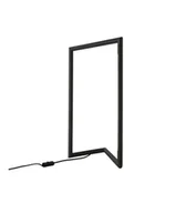 Lampy stojące - Luces Exclusivas PALO LE41448 Lampa stołowa prostokątna czarna z aluminiową ramą - miniaturka - grafika 1