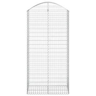VIDAXL Łukowaty kosz gabionowy 100x50x200/220 cm, galwanizowane żelazo - Ogrodzenia - miniaturka - grafika 4