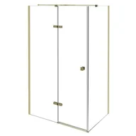 Kabiny prysznicowe - Złota prostokątna kabina prysznicowa 120x80 lewa Pixa Gold Besco - miniaturka - grafika 1