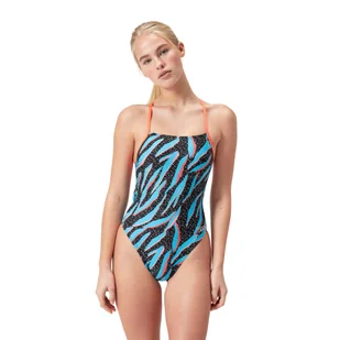 Strój pływacki jednoczęściowy Speedo Allover Digital Lattice Tie-Back - Stroje kąpielowe - miniaturka - grafika 1
