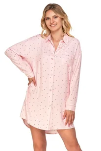 Koszula nocna Viki różowa w kropki 3XL - Bielizna nocna - miniaturka - grafika 1