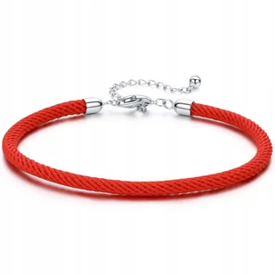 Bransoletka do CHARMS koralików srebro pr 925 czerwony sznurek beads - Bransoletki - miniaturka - grafika 1