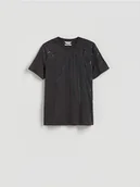 Koszulki męskie - Reserved - T-shirt comfort z nadrukiem - ciemnoszary - miniaturka - grafika 1